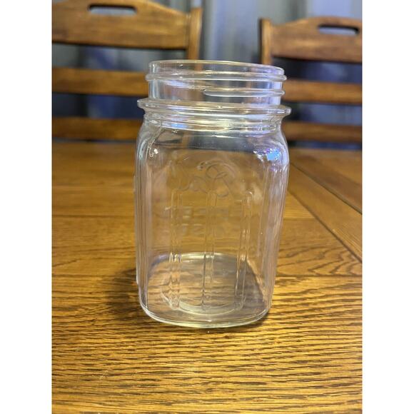 Vintage Mason Jar Ball Perfect Mason Pint Ribs Marked #7 On Bottom 1930s 1940s - Picture 2 of 5